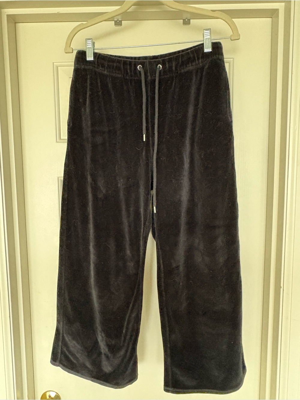 Nili Lotan Black Velour Drawstring Joggers